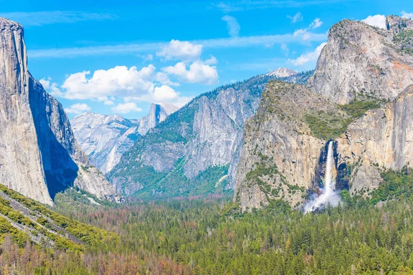 Vue Sur Vallée Yosemite Les Chutes Voile Mariée Depuis Point — Photo