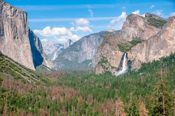 Vue Sur Vallée Yosemite Les Chutes Voile Mariée Depuis Point — Photo