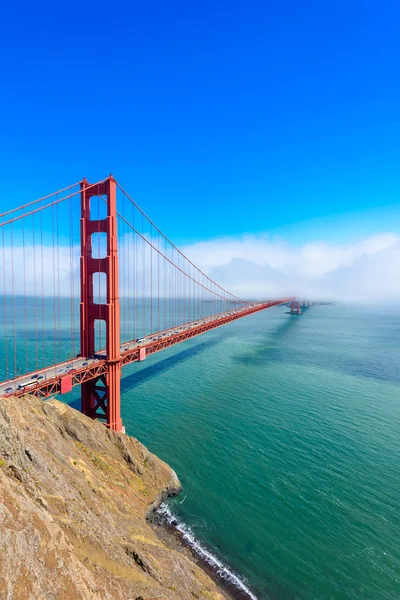 Golden Gate Bridge Dans Les Nuages Été Vue Battery Spencer — Photo