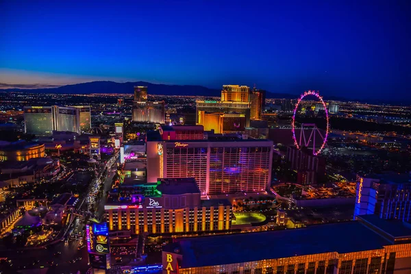 Las Vegas Strip Stanie Nevada Jak Widać Nocy Usa — Zdjęcie stockowe