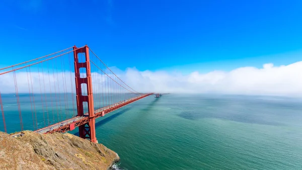 Golden Gate Bridge Dans Les Nuages Été Vue Battery Spencer — Photo