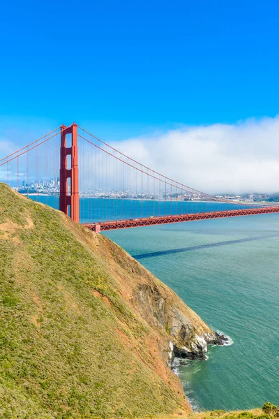 Golden Gate Köprüsü San Francisco Manzarası Içinde Belgili Tanımlık Geçmiş — Stok fotoğraf