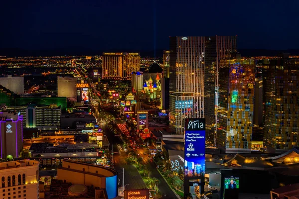 Luchtfoto Van Las Vegas Strip Nevada Nachts Usa — Stockfoto