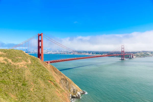 Golden Gate Köprüsü San Francisco Manzarası Içinde Belgili Tanımlık Geçmiş — Stok fotoğraf