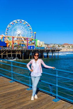Pasifik Park Santa Monica sahilinde, Los Angeles, Kaliforniya, ABD