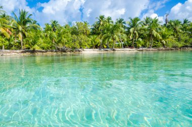 Belize Cayes - küçük tropikal Adası'nda Barrier Reef paradise beach, Karayip Denizi, Belize, Orta Amerika ile