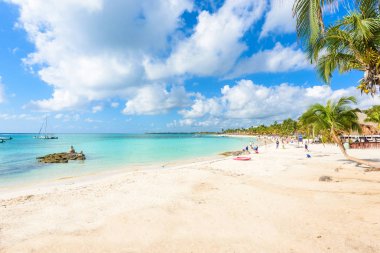 Cennet Turtle Beach adlı Akumal, Quintana Roo, Meksika.