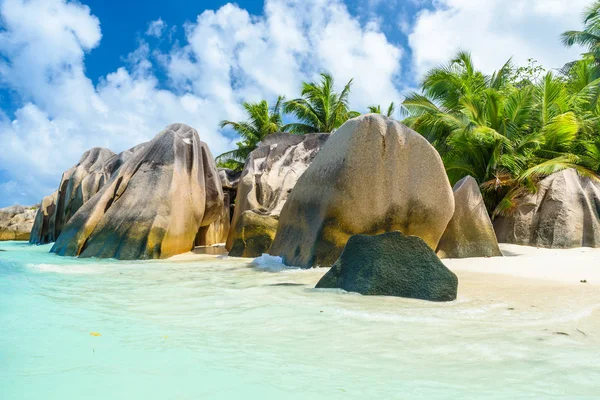 Fonte Dargent Beach Sull Isola Digue Seychelles — Foto Stock