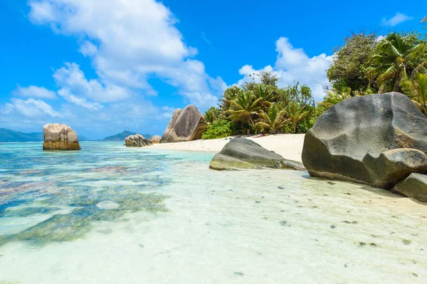 Fonte Dargent Beach Sull Isola Digue Seychelles — Foto Stock