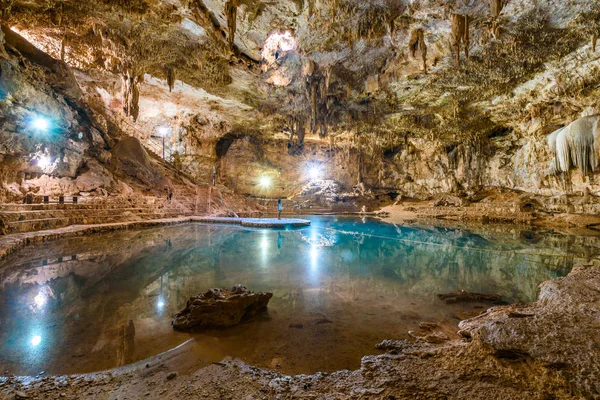 Girl Cenote Suytun Valladolid Yucatan Mexico — Stock Photo, Image