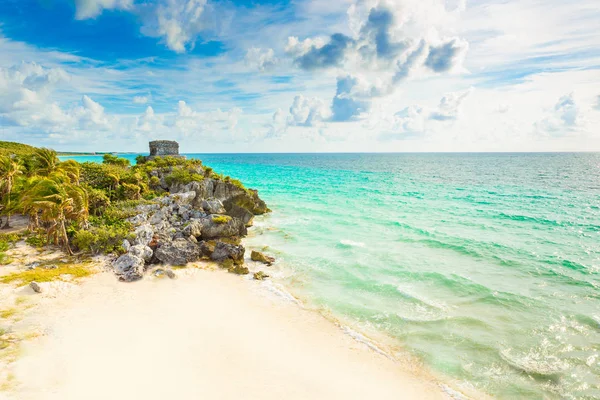 Maya Ruinerna Tulum Tropiska Kusten Quintana Roo Mexiko — Stockfoto