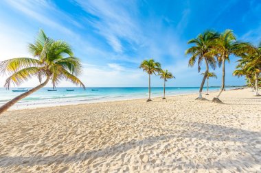 Playa Paraiso beach adlı gündoğumu, Tulum, Meksika.
