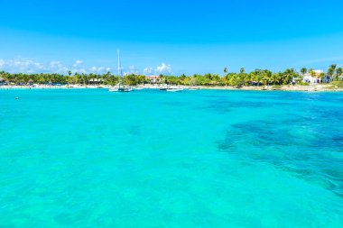 Kumlu deniz kıyısında görüntülemek ve berrak mavi su 