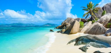Source dArgent Beach at island La Digue, Seychelles. clipart