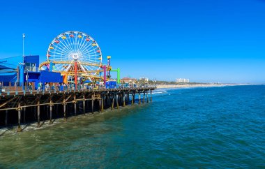 Pasifik Park Santa Monica sahilinde, Los Angeles, Kaliforniya, ABD