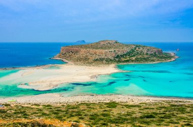 Balos Lagoon, Girit, Yunanistan adada üzerinde göster.