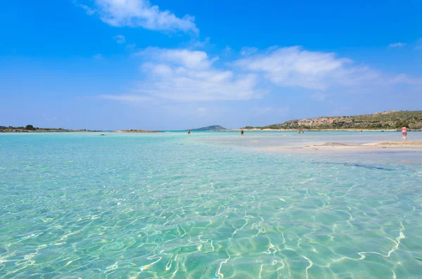 Paradiesstrand Mit Türkisfarbenem Wasser Elafonisi Beton Griechenland — Stockfoto