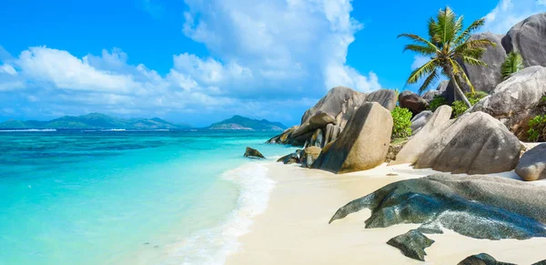 Source Dargent Beach Island Digue Seychellen — Stockfoto