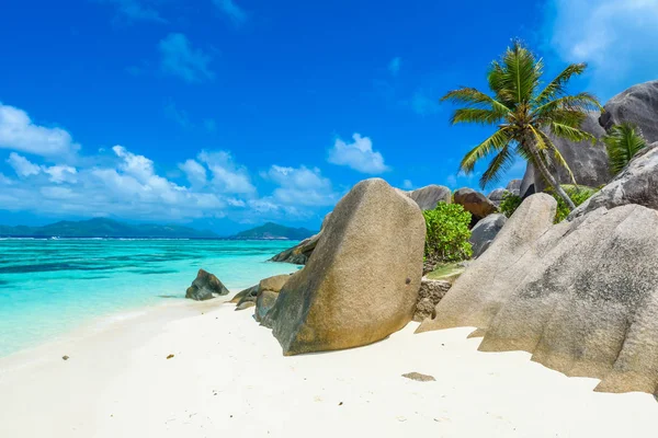 Fonte Dargent Beach Sull Isola Digue Seychelles — Foto Stock