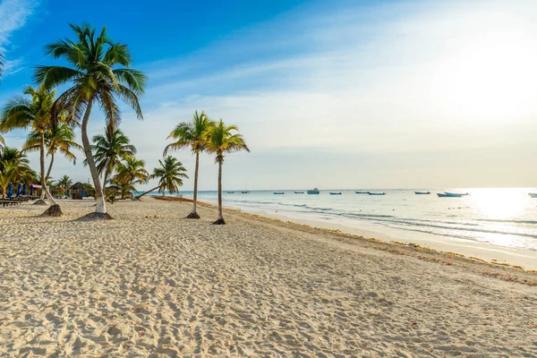 Playa Paraíso Amanecer Tulum México — Foto de Stock