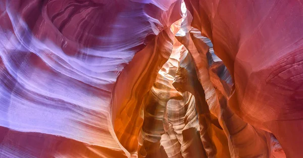 Felső Antilop Kanyon Természetes Homokkő Formáció Mellett Oldal Lake Powell — Stock Fotó