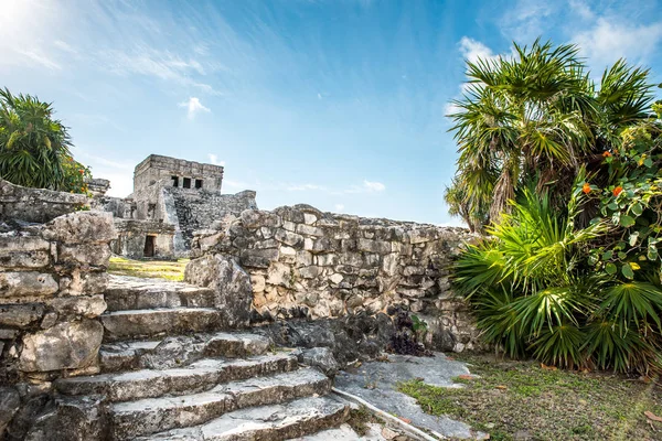 Ruínas Templo Tulum Ancient Mayan Archeological Site Yucatan Riviera Maya — Fotografia de Stock