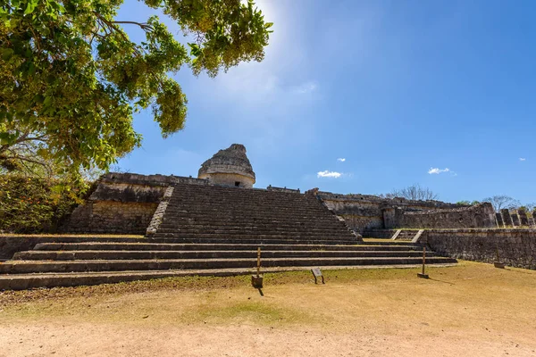 Ruiny Observatoře Chichén Itzá Yucatan Mexiko — Stock fotografie