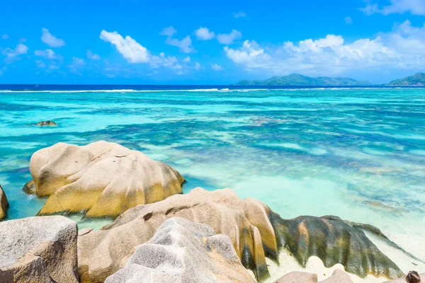 Bron Dargent Beach Het Eiland Digue Seychellen — Stockfoto