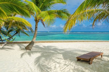 Güney su Caye - Barrier Reef ile Cennet plaj, Karayip Denizi, Belize, Orta Amerika, küçük tropik ada.