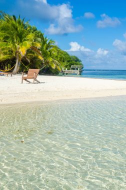 Belize Cayes - küçük tropikal Adası'nda Barrier Reef paradise beach, Karayip Denizi, Belize, Orta Amerika ile