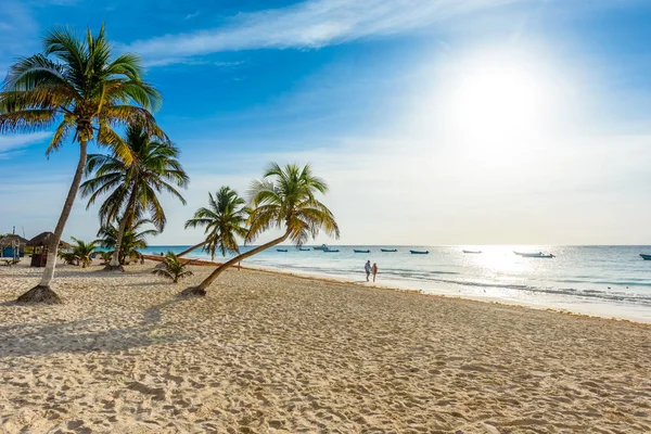 Playa Paraiso Beach Sunrise Tulum Mexico — Stock Photo, Image