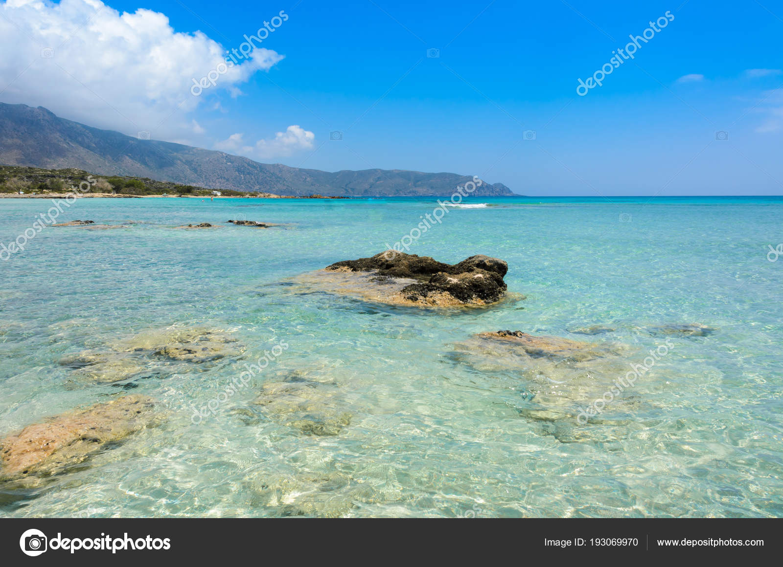 Plage Paradisiaque Aux Eaux Turquoises Elafonissi Crète