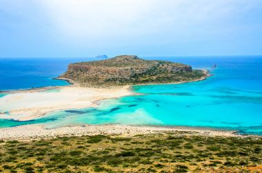 Balos Lagoon, Girit, Yunanistan adada üzerinde göster.