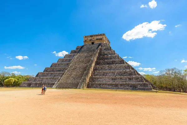 Чичен Ица Пирамида Эль Кастильо Древние Руины Храма Майя Юкатане — стоковое фото
