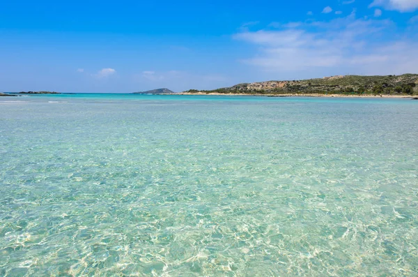 Cennet Plaj Turkuaz Elafonisi Crete Yunanistan — Stok fotoğraf