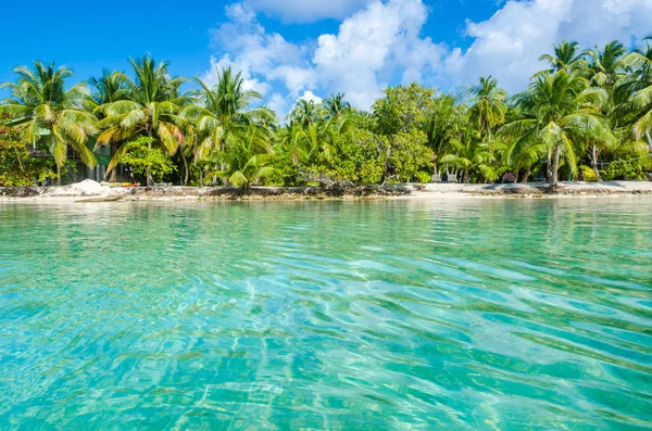 Південний Води Caye Маленький Тропічний Острів Бар Єрний Риф Карибського — стокове фото