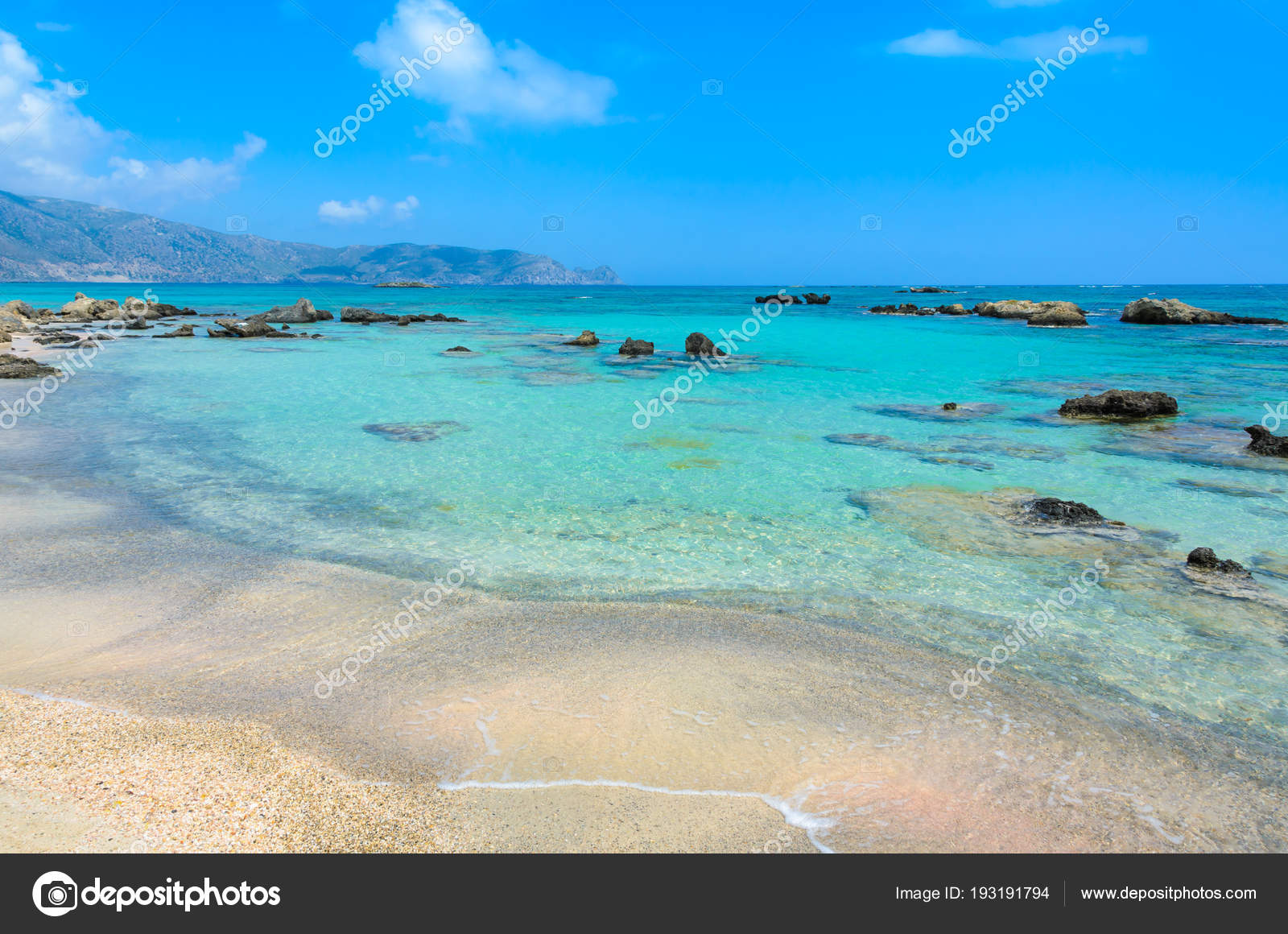 Plage Paradisiaque Aux Eaux Turquoises Elafonissi Crète