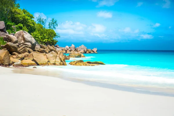 Cennet Plaj Anse Georgette Praslin Seyşel Adaları — Stok fotoğraf