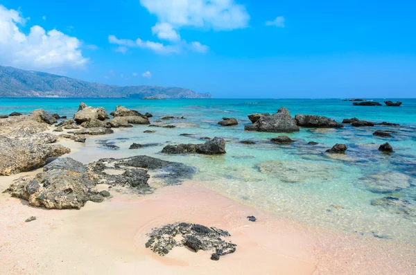 Plage Paradisiaque Avec Eau Turquoise Elafonisi Crète Grèce — Photo