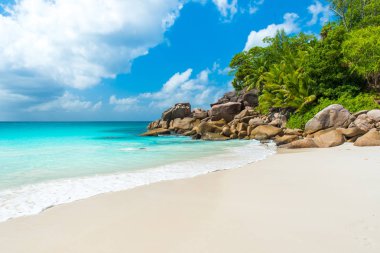 Cennet plaj - Anse Georgette, Praslin, Seyşel Adaları.