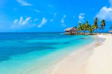 San Blas Island, Kuna Yala, Panama yalnız beach.