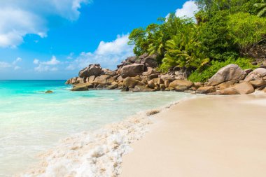 Cennet plaj - Anse Georgette, Praslin, Seyşel Adaları.