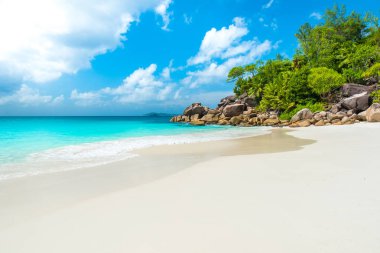 Cennet plaj - Anse Georgette, Praslin, Seyşel Adaları.