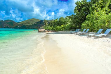 Güzel plaj, ada Praslin - Seyşeller