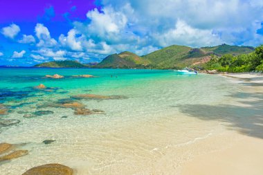 Güzel plaj, ada Praslin - Seyşeller