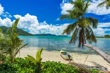 Güzel plaj, ada Praslin - Seyşeller