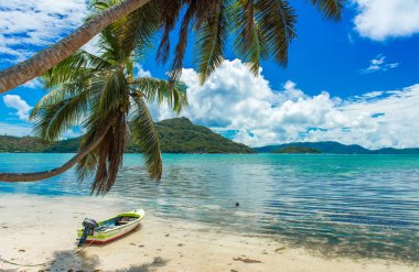 Beautiful beach, Island Praslin - Seychelles clipart