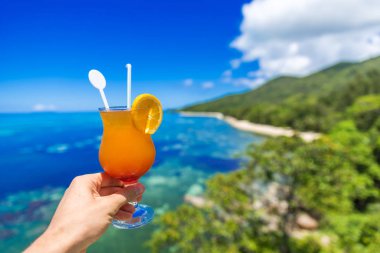 Tropikal hedef egzotik kokteyl