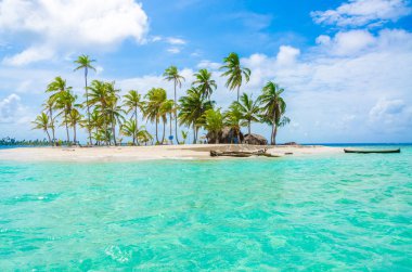 San Blas Island, Kuna Yala, Panama yalnız beach.