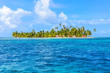 San Blas Island, Kuna Yala, Panama yalnız beach.